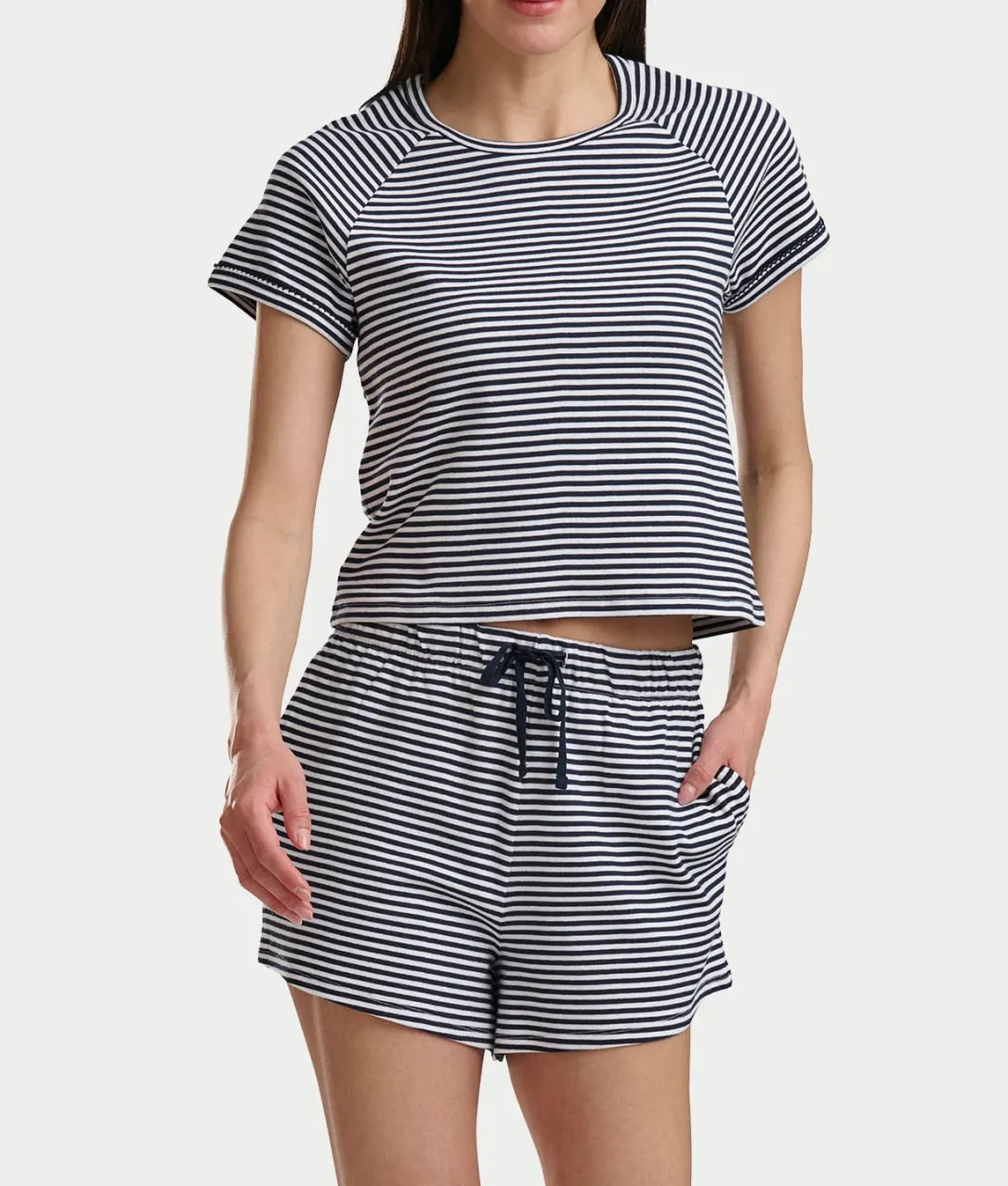 Short Sleeve Knit Tee & Boxer Pajama Set