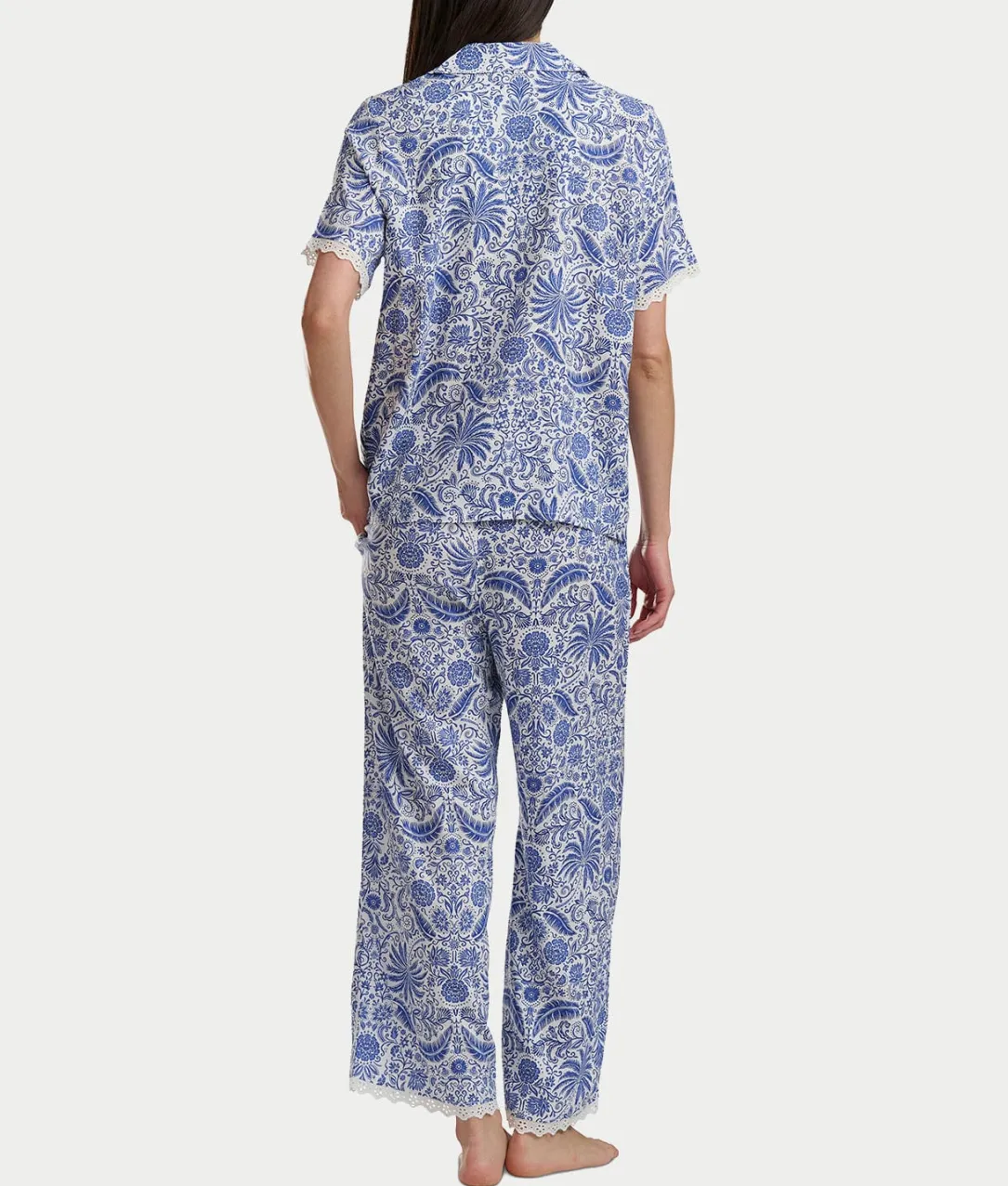 Short Sleeve Knit Top & Cropped Pajama Set