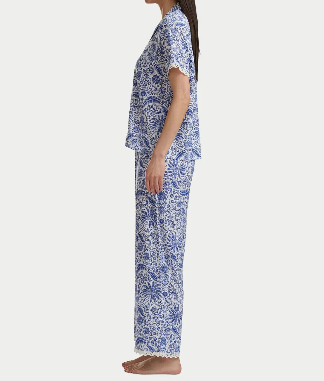 Short Sleeve Knit Top & Cropped Pajama Set