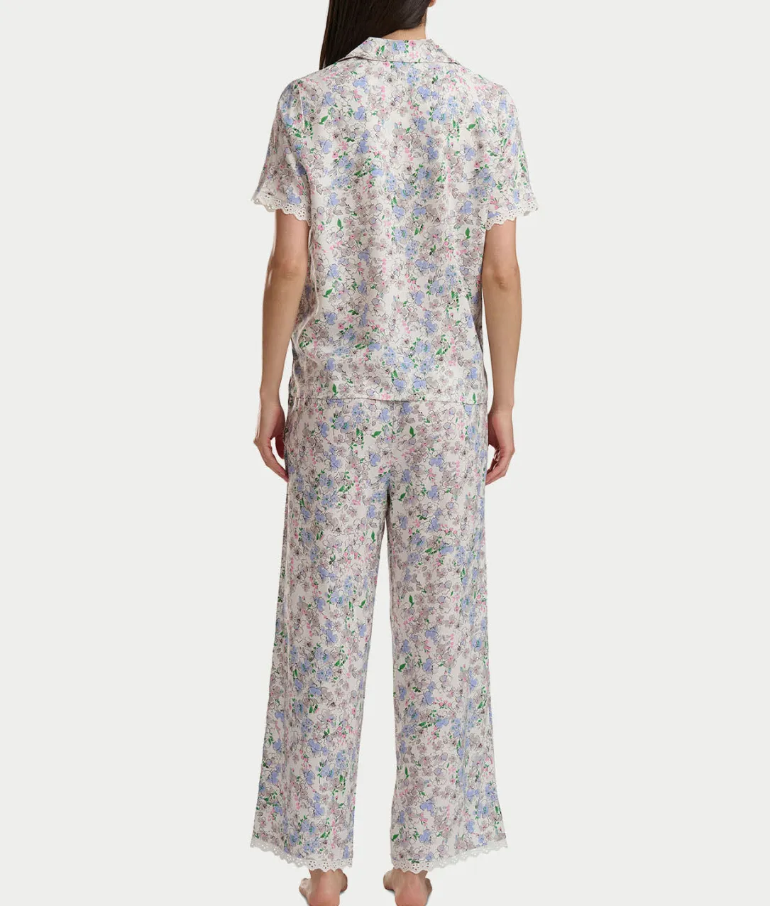 Short Sleeve Knit Top & Cropped Pajama Set