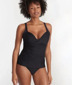 Space Twist Front Wire-Free Tankini Top