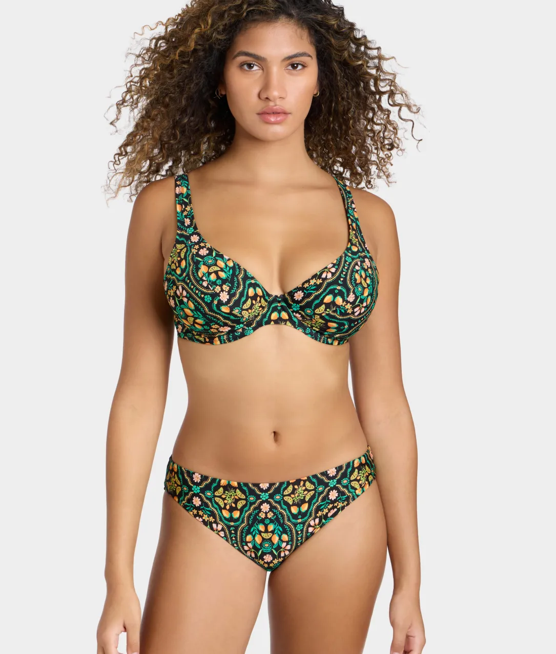 Sunset In Seville High Apex Bikini Top