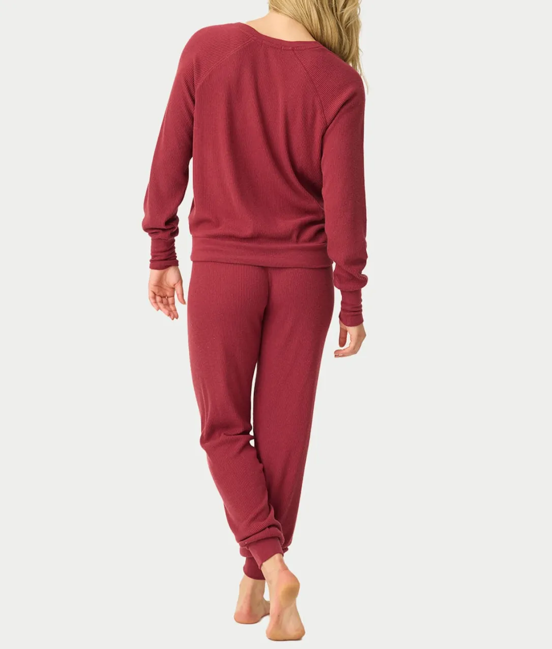 Textured Essentials Long Sleeve Knit Pajama Set