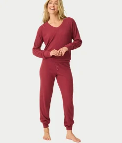 Textured Essentials Long Sleeve Knit Pajama Set