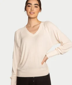 Textured Essentials Ribbed Long Sleeve Knit Top