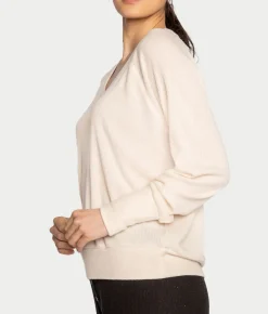 Textured Essentials Ribbed Long Sleeve Knit Top