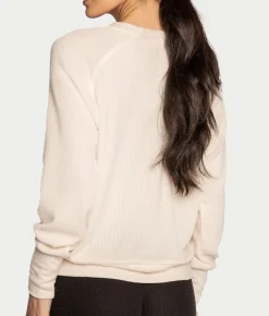 Textured Essentials Ribbed Long Sleeve Knit Top