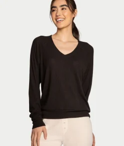 Textured Essentials Ribbed Long Sleeve Knit Top