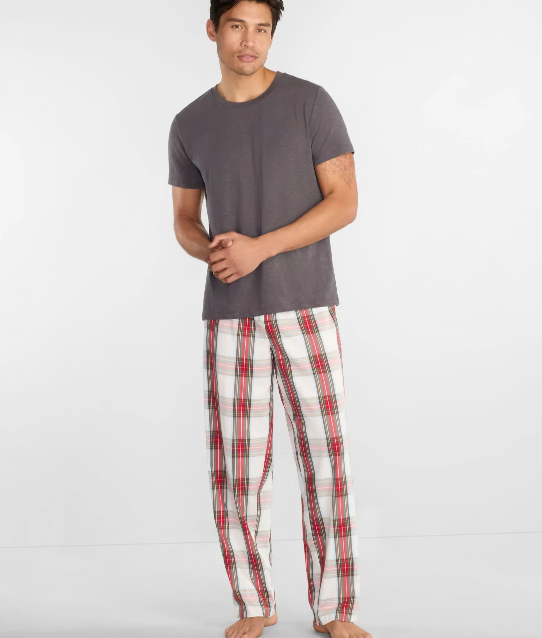 The Cozy Plaid Men's Brushed Cotton Pajama Set