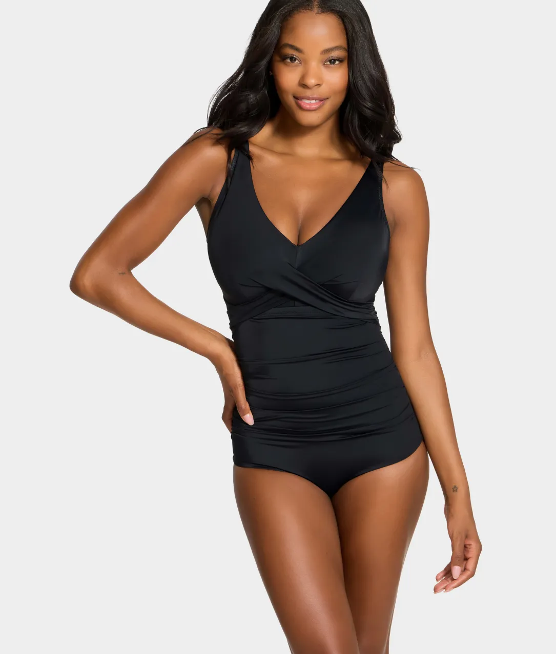 The Slimming Cross-Over Underwire One-Piece Swimsuit