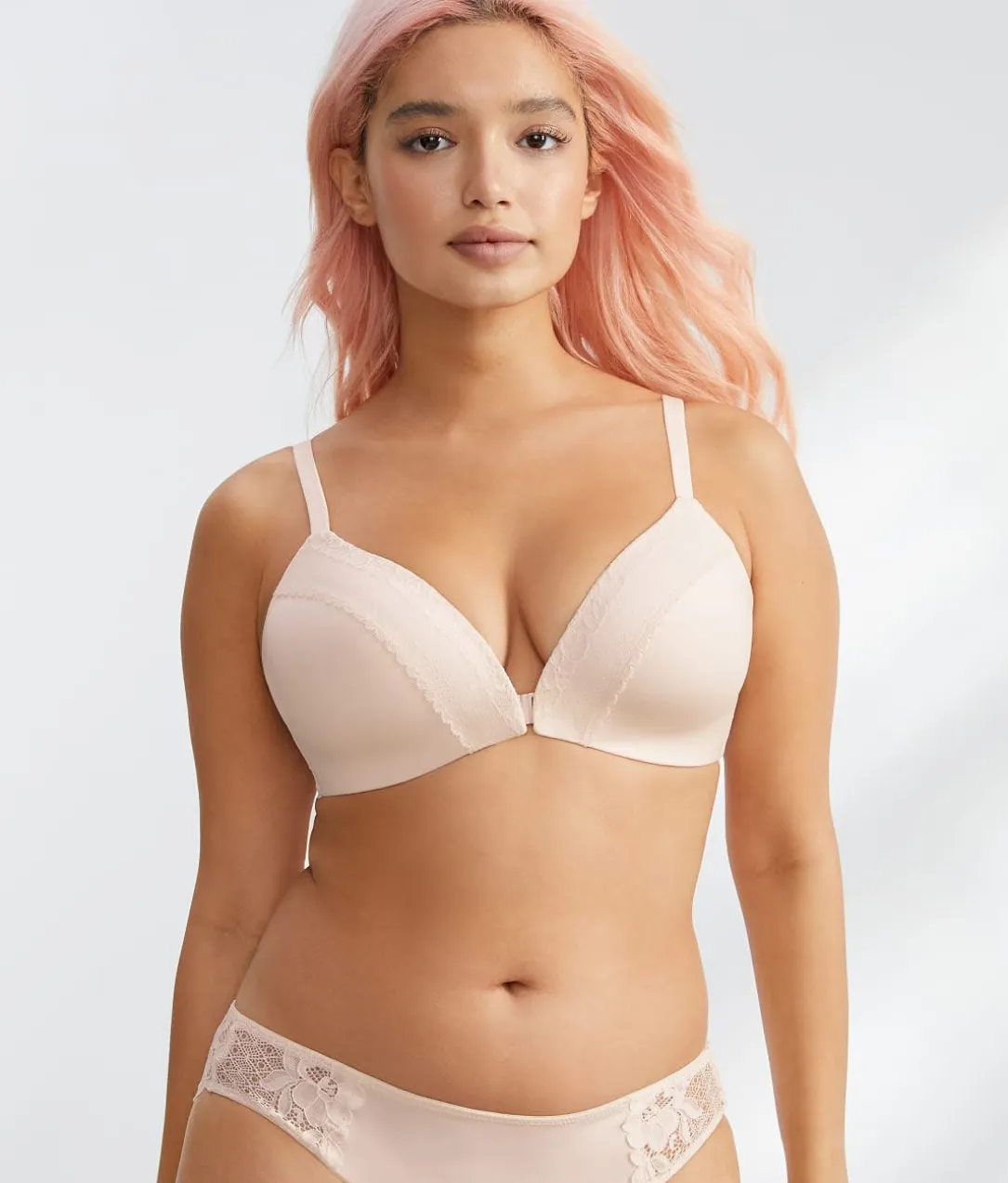 The Wire-Free Front-Close Bra with Lace