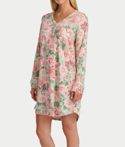 Vintage Dreams Henley Sleep Shirt With Picot Trim