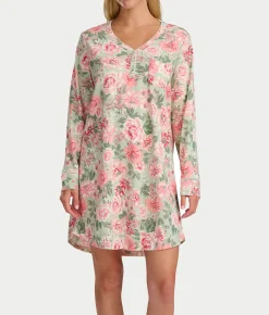 Vintage Dreams Henley Sleep Shirt With Picot Trim