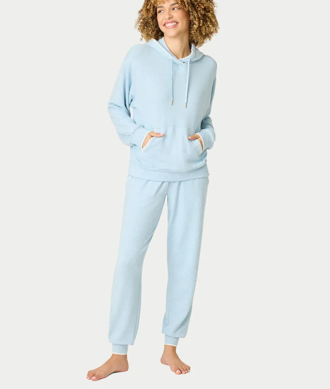Western Blooms Dream Blue Knit Lounge Set