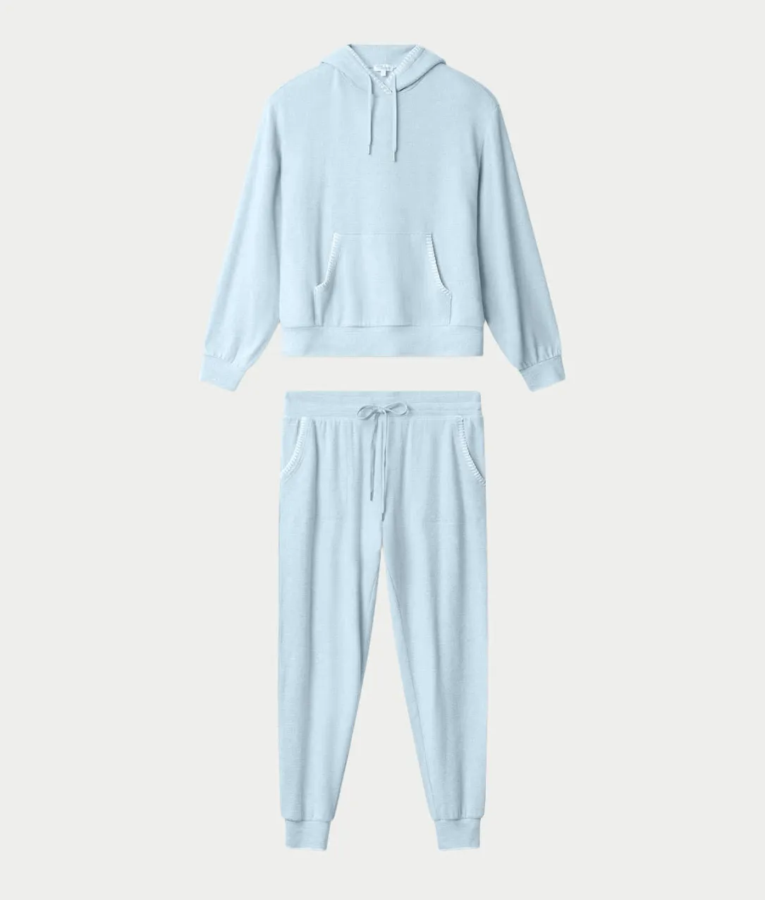 Western Blooms Dream Blue Knit Lounge Set