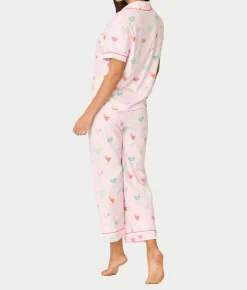 Whimsy Sip Happens Cropped Pajama Set