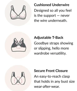 WonderWire Front-Close T-Back Bra