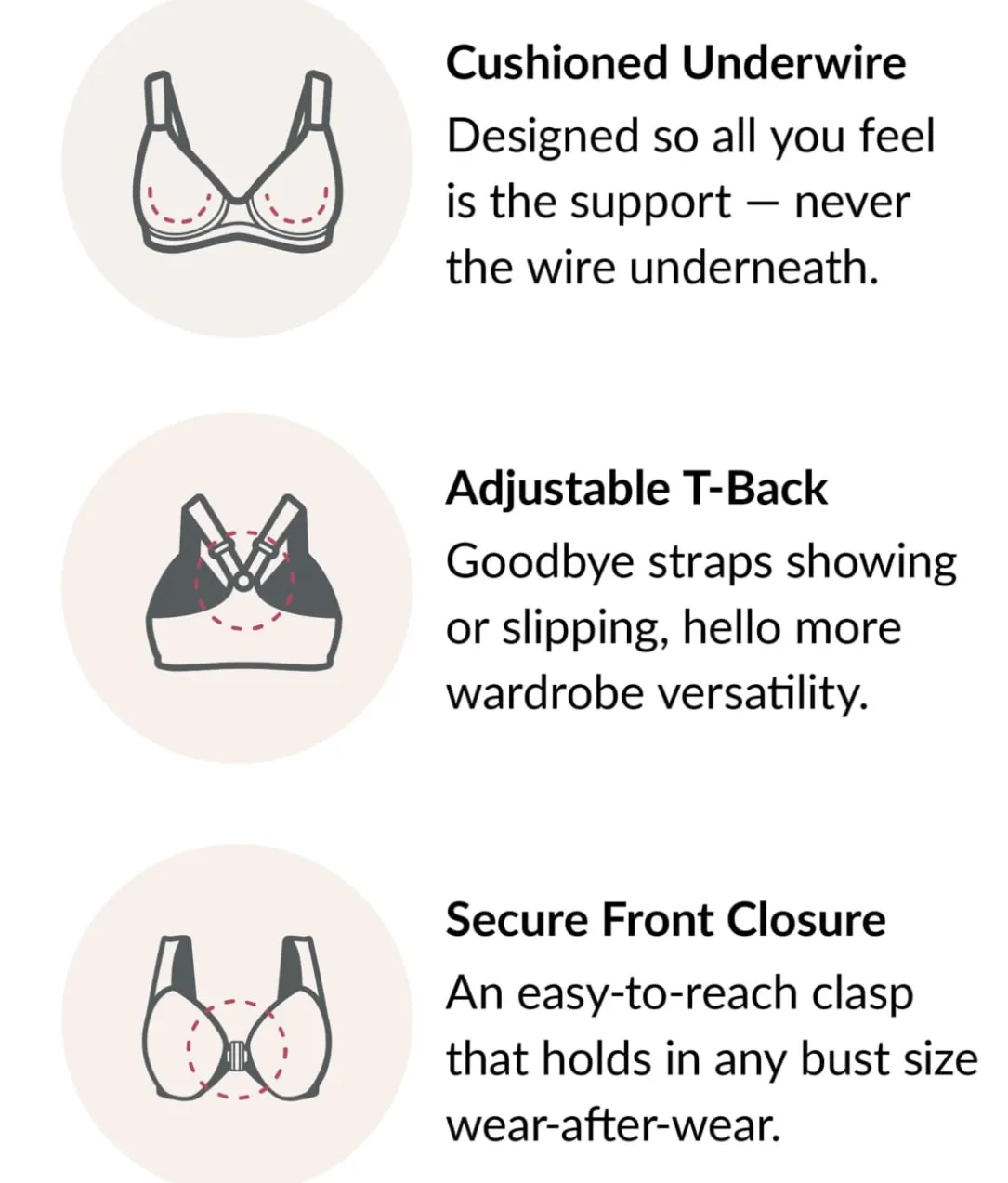 WonderWire Front-Close T-Back Bra