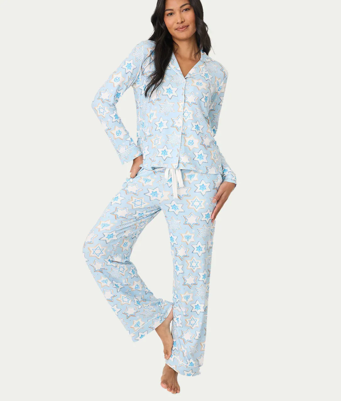 You Had Me At Shalom Cookie Print Knit Pajama Set