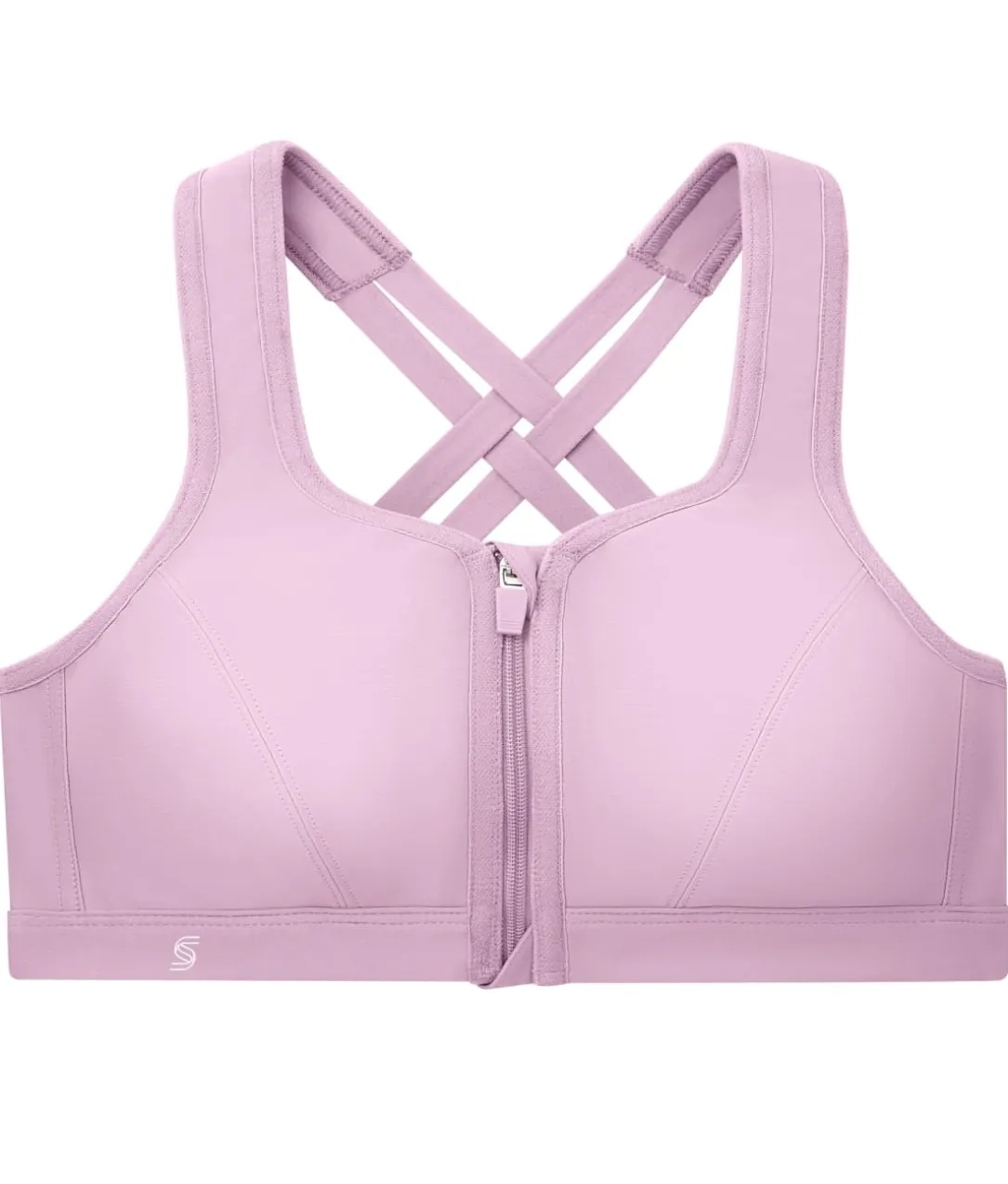 Zip-Up Front-Close Wire-Free Sports Bra
