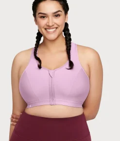 Zip-Up Front-Close Wire-Free Sports Bra