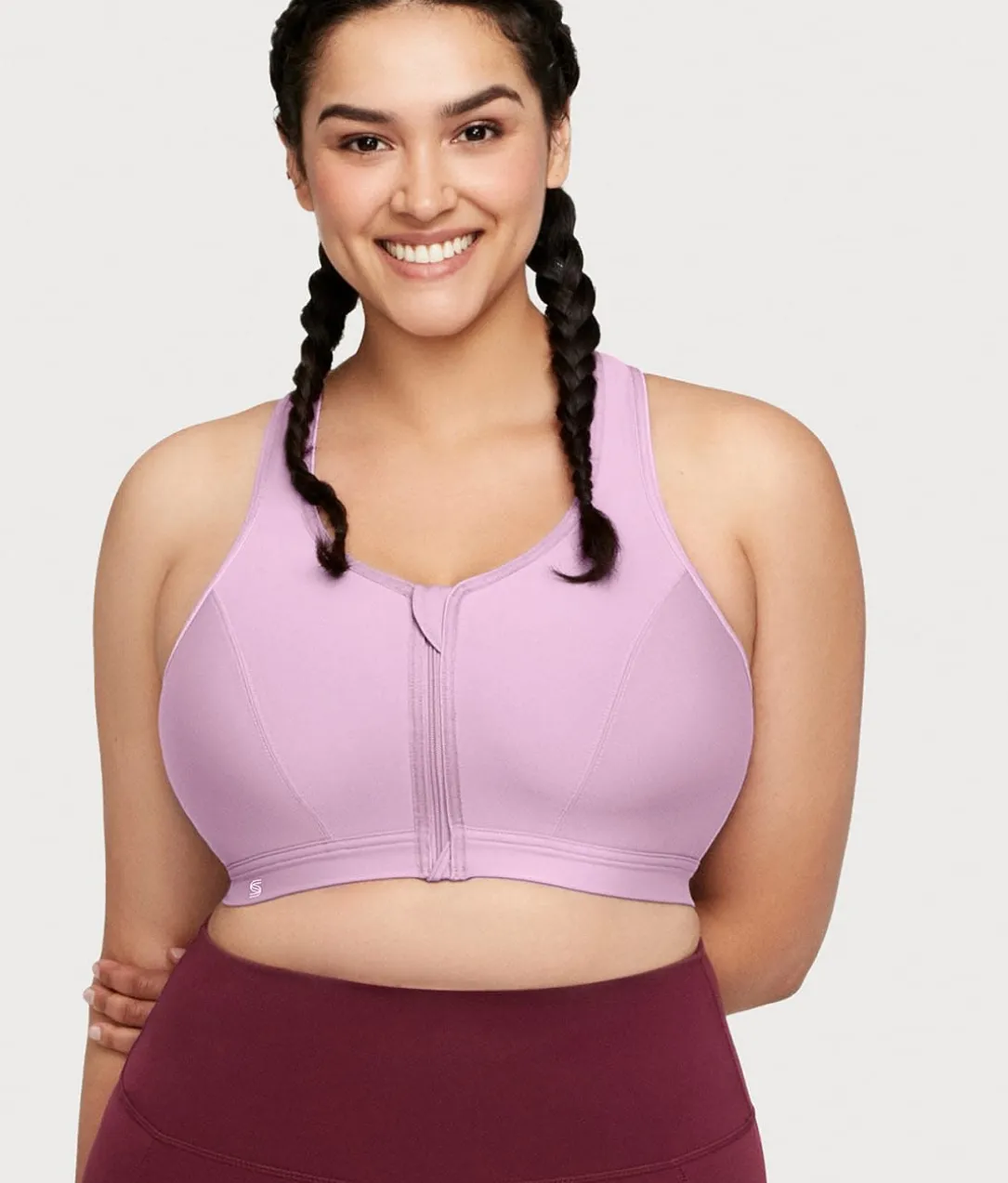 Zip-Up Front-Close Wire-Free Sports Bra