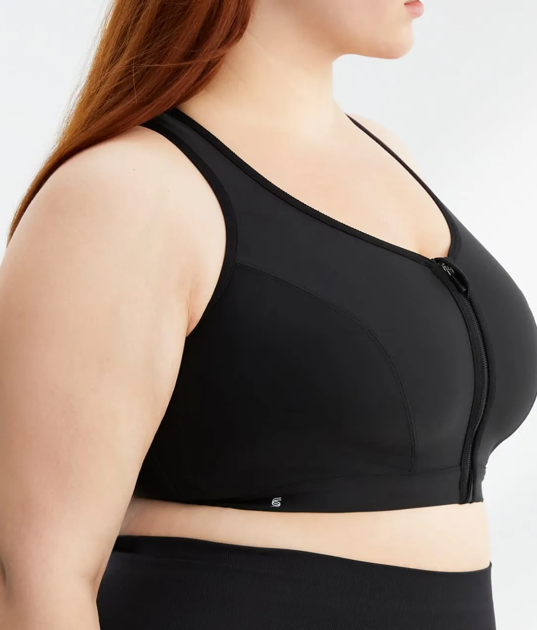 Zip-Up Front-Close Wire-Free Sports Bra