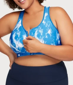 Zip-Up Front-Close Wire-Free Sports Bra