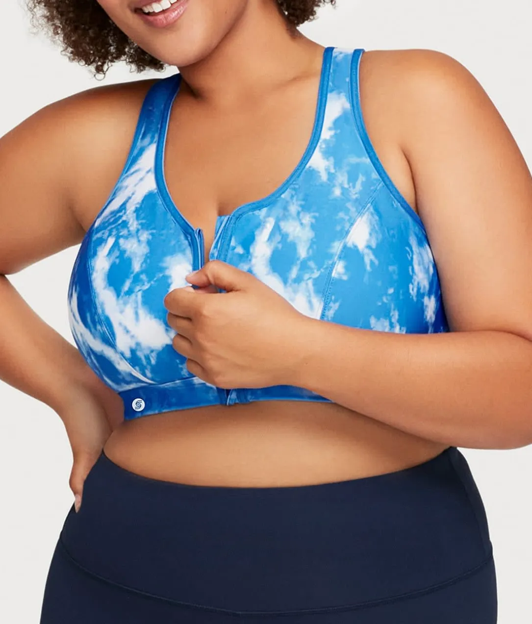 Zip-Up Front-Close Wire-Free Sports Bra